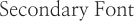 Secondary Font